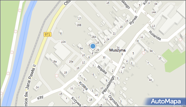 Muszyna, Kity, 3a, mapa Muszyna