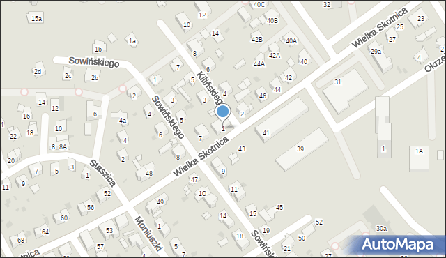 Mysłowice, Kilińskiego Jana, płk., 1, mapa Mysłowice