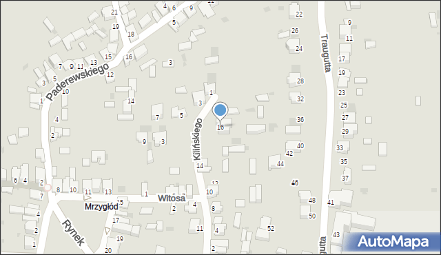 Myszków, Kilińskiego Jana, płk., 16, mapa Myszków