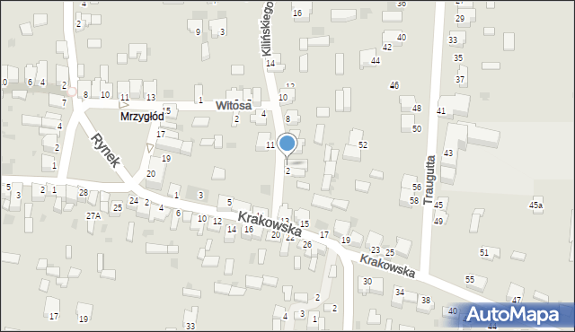 Myszków, Kilińskiego Jana, płk., 2A, mapa Myszków