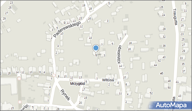 Myszków, Kilińskiego Jana, płk., 9, mapa Myszków