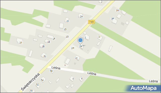 Nieświń, Kielecka, 1A, mapa Nieświń