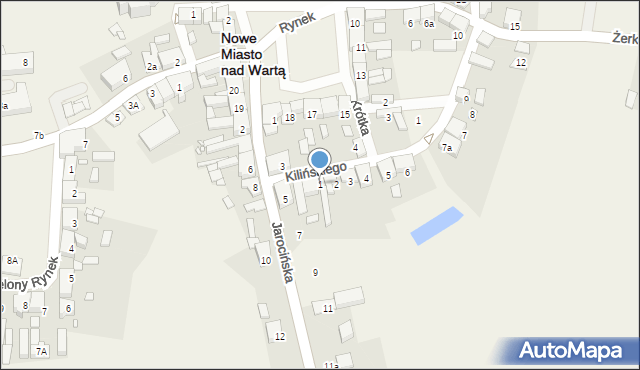 Nowe Miasto nad Wartą, Kilińskiego Jana, płk., 1, mapa Nowe Miasto nad Wartą