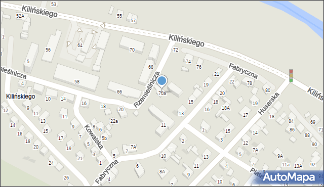 Nowy Sącz, Kilińskiego Jana, płk., 70a, mapa Nowego Sącza