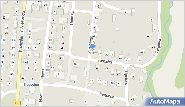 Nowy Wiśnicz, Kilińskiego Jana, płk., 24, mapa Nowy Wiśnicz