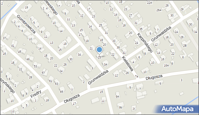 Nysa, Kisielewskiego-Kisiela Stefana, 23, mapa Nysy