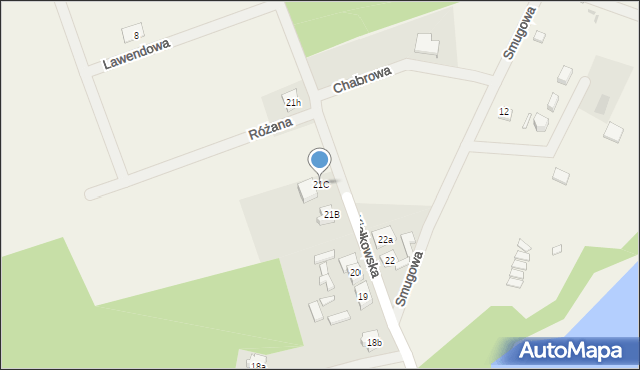 Obra, Kiełkowska, 21C, mapa Obra