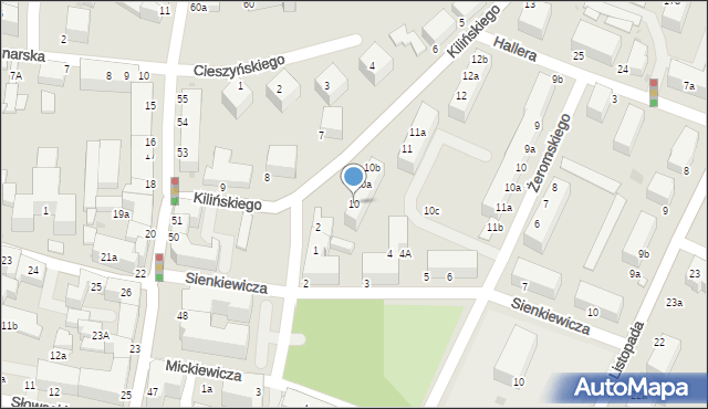 Oleśnica, Kilińskiego Jana, płk., 10, mapa Oleśnica
