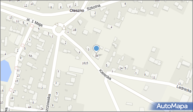 Oleszno, Kielecka, 3A, mapa Oleszno