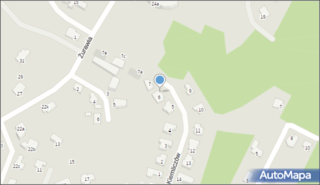 Olsztyn, Kiemliczów, 6b, mapa Olsztyna