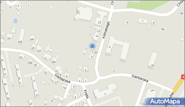 Oświęcim, Kilińskiego Jana, płk., 7, mapa Oświęcimia