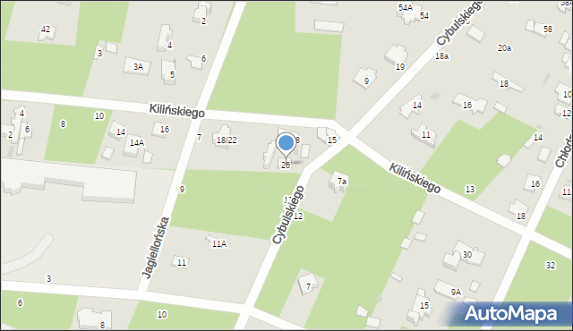 Otwock, Kilińskiego Jana, płk., 26, mapa Otwock