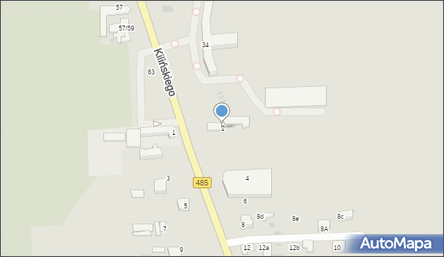 Pabianice, Kilińskiego Jana, płk., 2, mapa Pabianic
