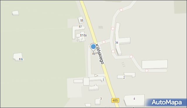 Pabianice, Kilińskiego Jana, płk., 63, mapa Pabianic