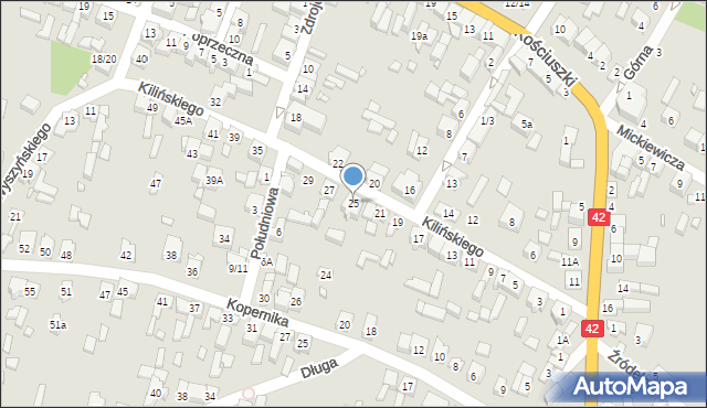 Pajęczno, Kilińskiego Jana, płk., 25, mapa Pajęczno