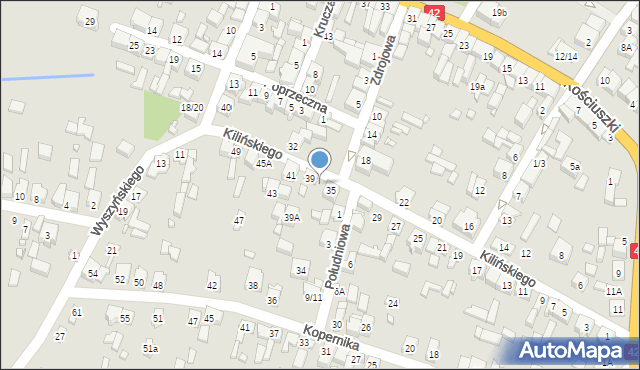 Pajęczno, Kilińskiego Jana, płk., 37, mapa Pajęczno