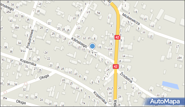 Pajęczno, Kilińskiego Jana, płk., 7, mapa Pajęczno