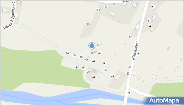 Pewel Mała, Kiełbasów, 38, mapa Pewel Mała