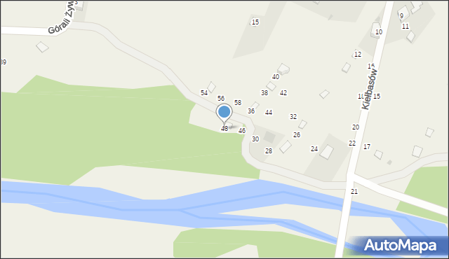 Pewel Mała, Kiełbasów, 48, mapa Pewel Mała