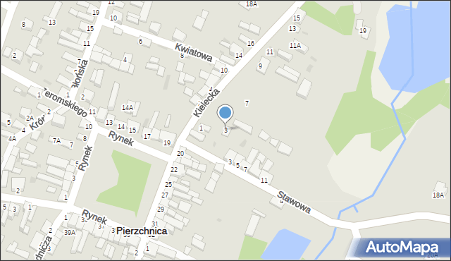 Pierzchnica, Kielecka, 3, mapa Pierzchnica