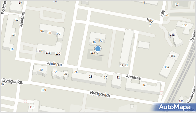 Piła, Kity Aleksandra, ppłk., 11b, mapa Piły