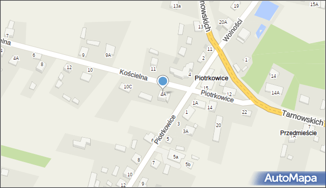 Piotrkowice, Kielecka, 4A, mapa Piotrkowice