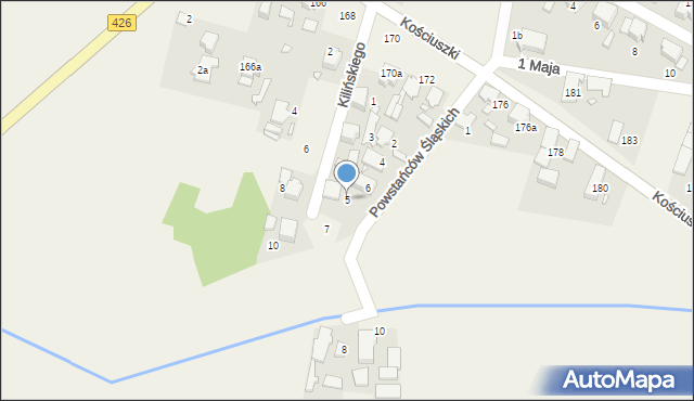 Piotrówka, Kilińskiego Jana, płk., 5, mapa Piotrówka