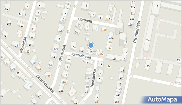 Poznań, Kircholmska, 10, mapa Poznania