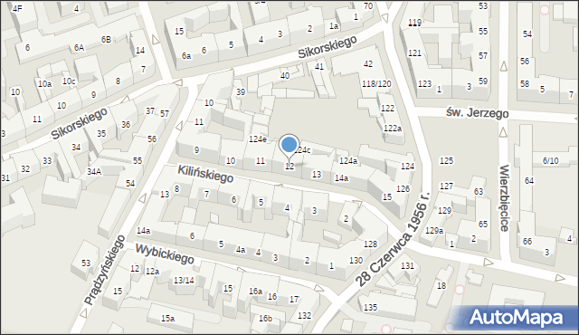 Poznań, Kilińskiego Jana, płk., 12, mapa Poznania