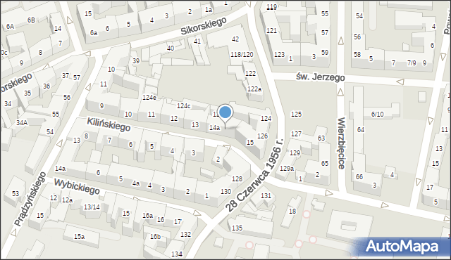 Poznań, Kilińskiego Jana, płk., 14b, mapa Poznania