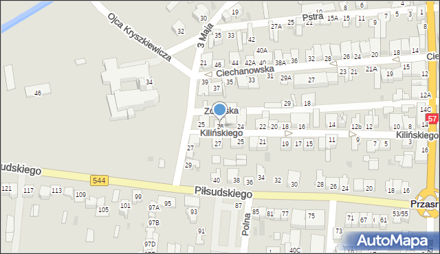 Przasnysz, Kilińskiego Jana, płk., 26, mapa Przasnysz