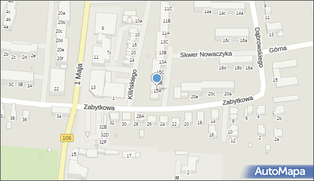 Pyrzyce, Kilińskiego Jana, płk., 15A, mapa Pyrzyce