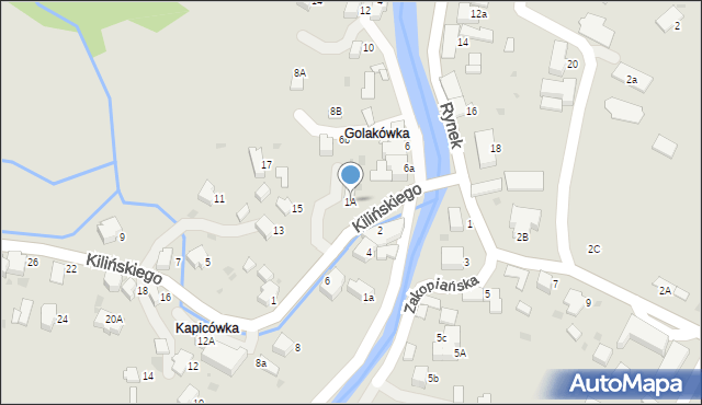 Rabka-Zdrój, Kilińskiego Jana, płk., 1A, mapa Rabka-Zdrój