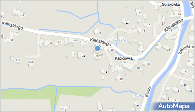 Rabka-Zdrój, Kilińskiego Jana, płk., 20A, mapa Rabka-Zdrój