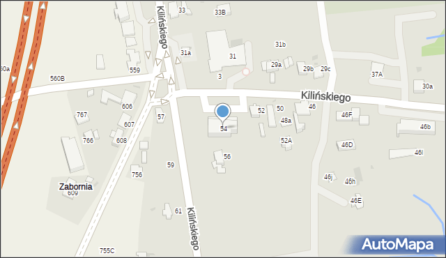 Rabka-Zdrój, Kilińskiego Jana, płk., 54, mapa Rabka-Zdrój