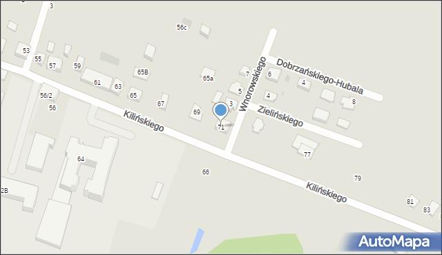 Raciąż, Kilińskiego Jana, płk., 71, mapa Raciąż