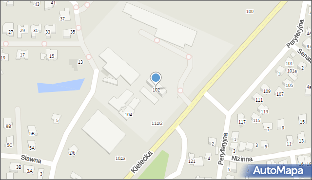 Radom, Kielecka, 102, mapa Radomia