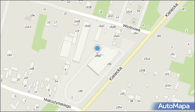 Radom, Kielecka, 166a, mapa Radomia