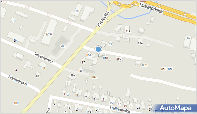 Radom, Kielecka, 85GA, mapa Radomia