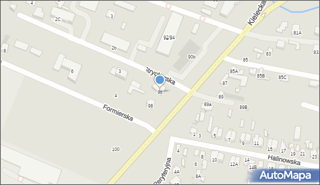 Radom, Kielecka, 96, mapa Radomia