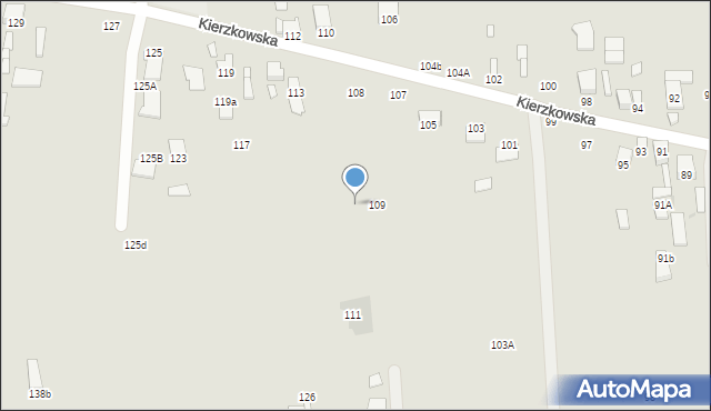 Radom, Kierzkowska, 109, mapa Radomia
