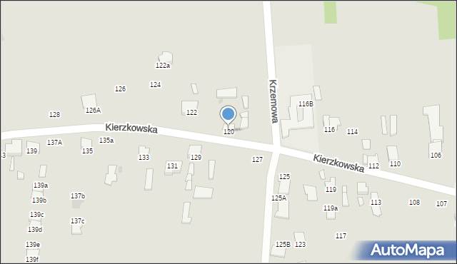 Radom, Kierzkowska, 120, mapa Radomia
