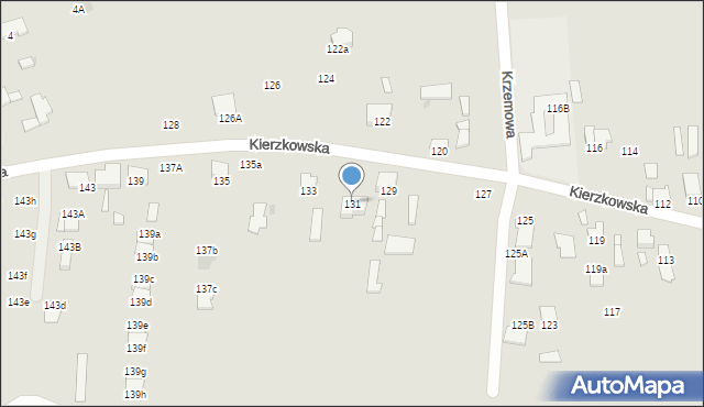 Radom, Kierzkowska, 131, mapa Radomia