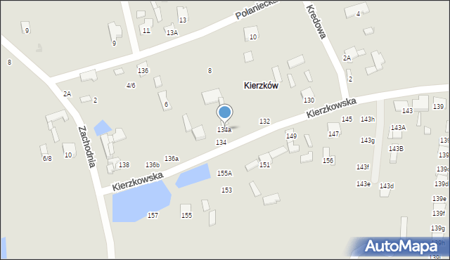 Radom, Kierzkowska, 134a, mapa Radomia