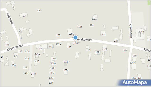 Radom, Kierzkowska, 135a, mapa Radomia