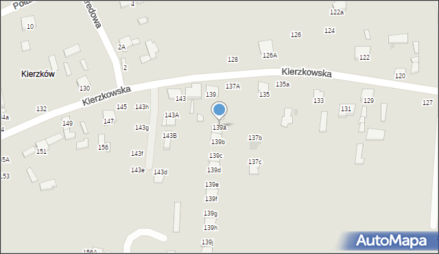 Radom, Kierzkowska, 139a, mapa Radomia