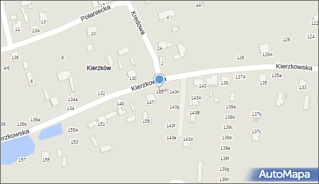 Radom, Kierzkowska, 145, mapa Radomia