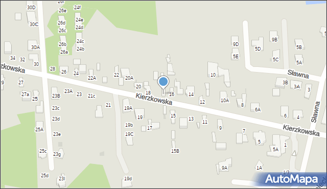 Radom, Kierzkowska, 16A, mapa Radomia