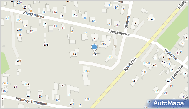 Radom, Kierzkowska, 1A, mapa Radomia