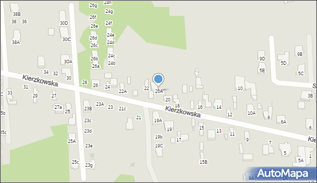 Radom, Kierzkowska, 20A, mapa Radomia